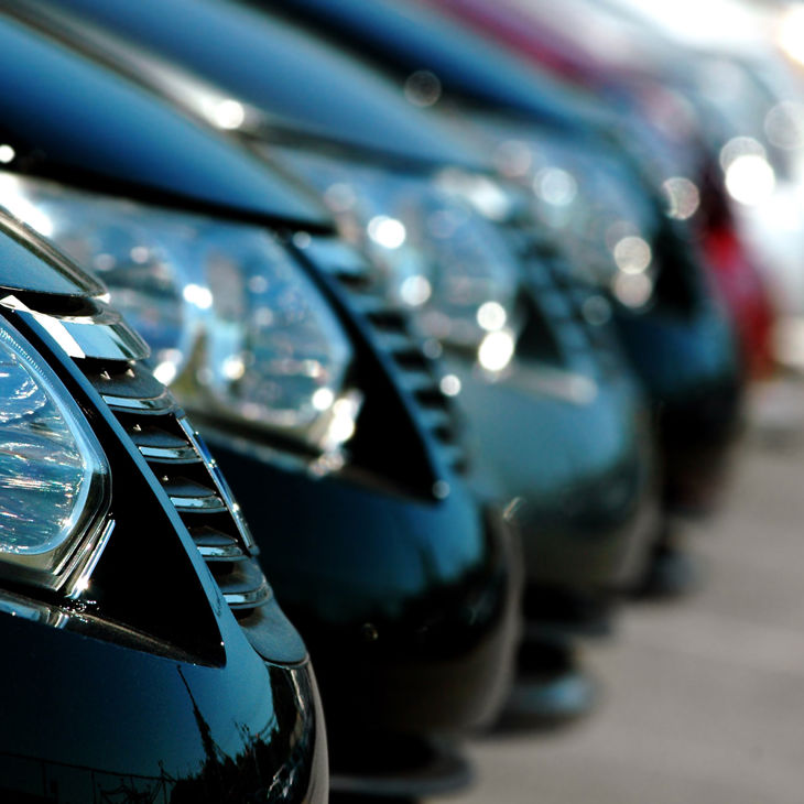 Close Up Of Cars In A Row 
