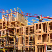 Construction Site With Wood Framing 