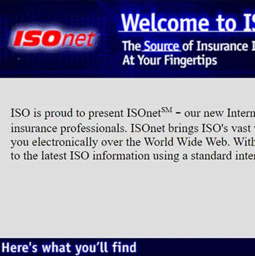 Screenshot of ISONet online interface circa 1999