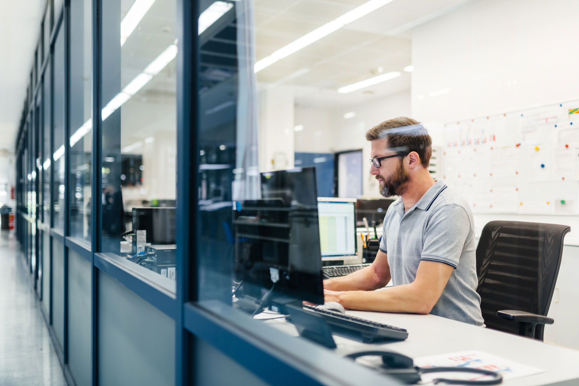 Person Concentrating On Screen 