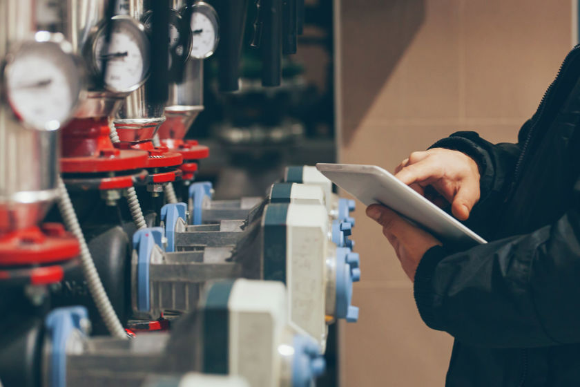 Close Up Of Commercial Pipe Inspection 