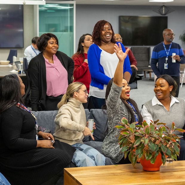 Coworkers Enjoying Company Event 