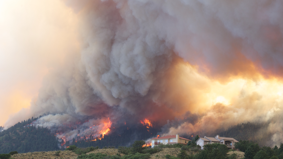 wildfire burning
