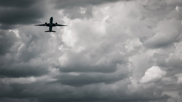 Plane in clouds