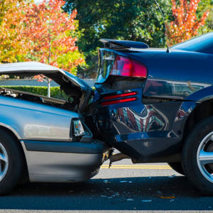 Silver Car Black Car Crash Rear End 