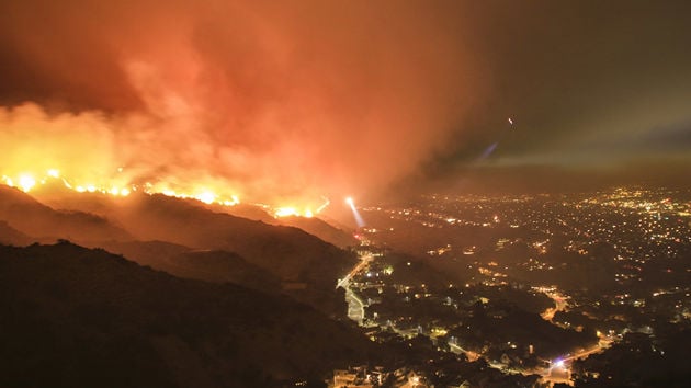 Wildfire In Hills Above Los Angeles Teaser 