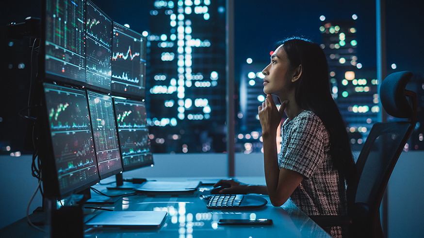 woman on computer