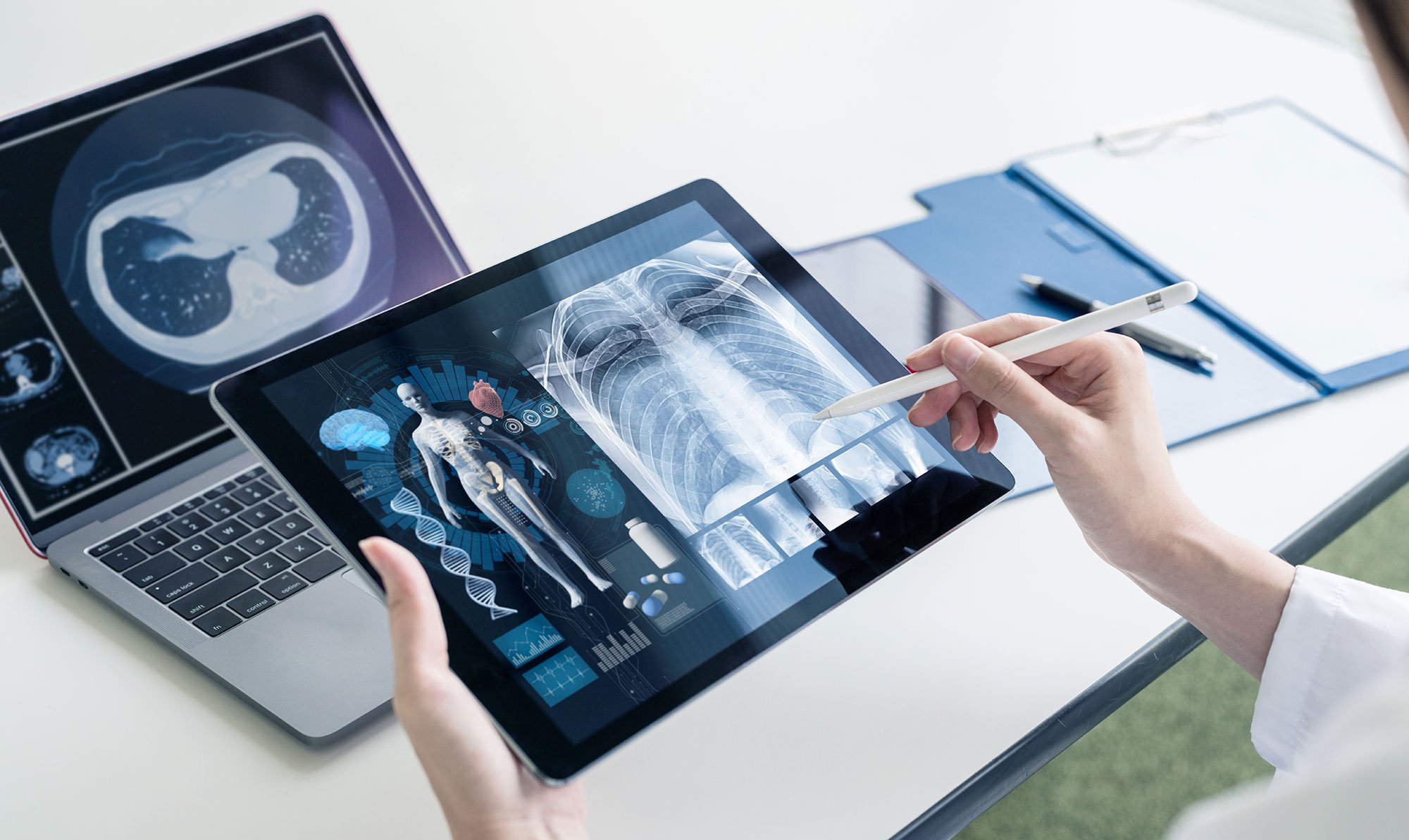 Medical Imagery On Tablet Screen 