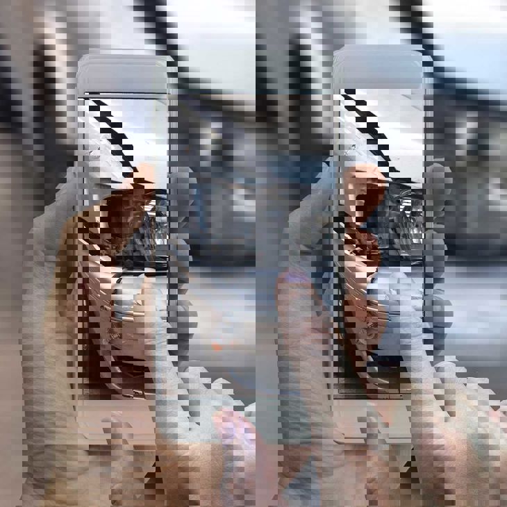 Close Up Of A Photo Taken Of Damaged Vehicle 