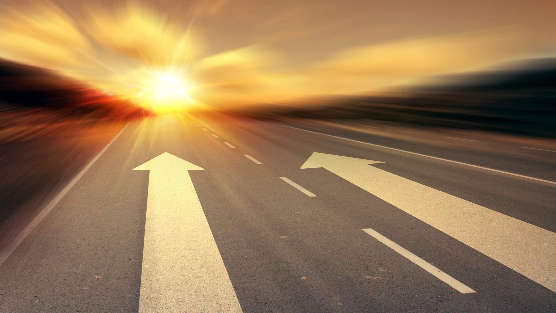 road and sunset