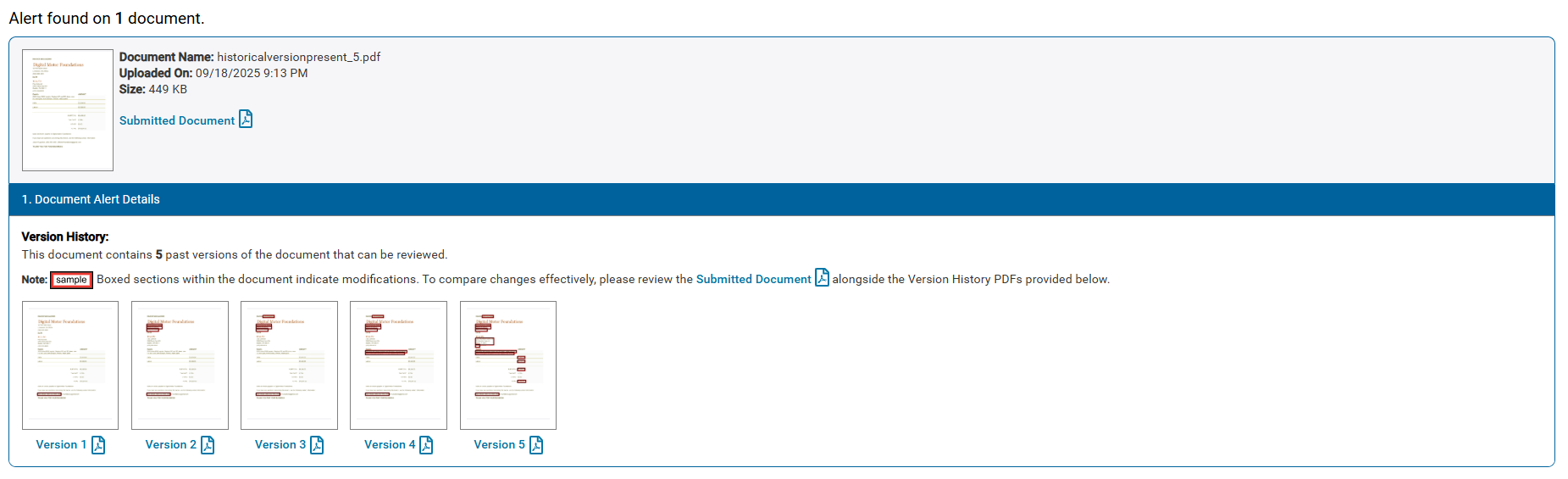 Digital Media Forensics Version History Screenshot