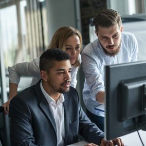 Coworkers Collaborating 