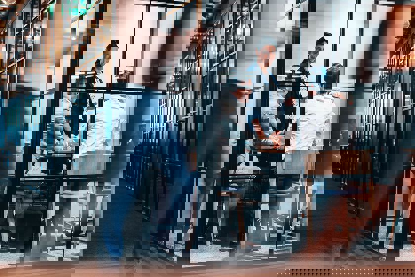 Coworkers Conference Room Office Walking By 