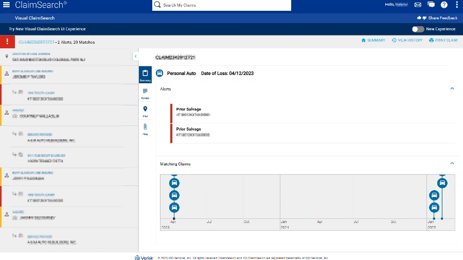 ClaimSearch _1 - Current View