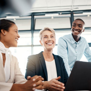 Happy Colleagues Collaborating 